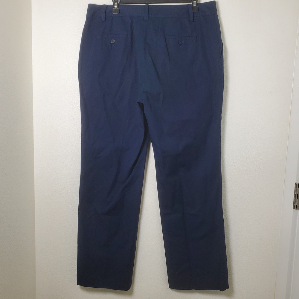 Lauren Ralph Lauren Navy Blue Cotton Trouser Pants Straight Leg Womens Size 14 - Picture 4 of 10
